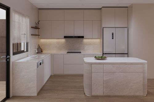 Tủ bếp gỗ công nghiệp: chọn cốt gỗ, bề mặt, phụ kiện