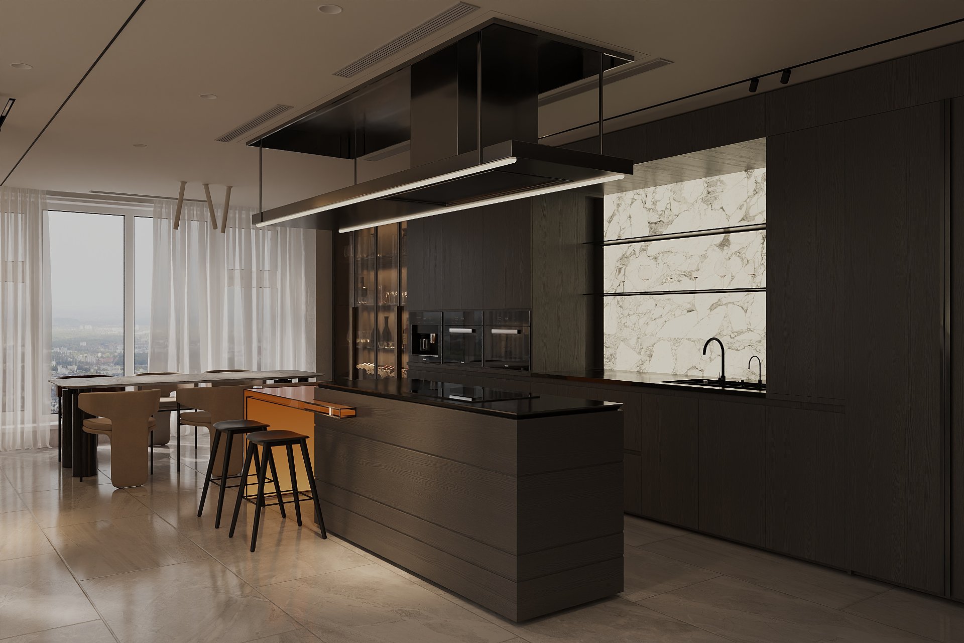 thiết kế bếp có đảo – dự án Opera Duplex (2)
