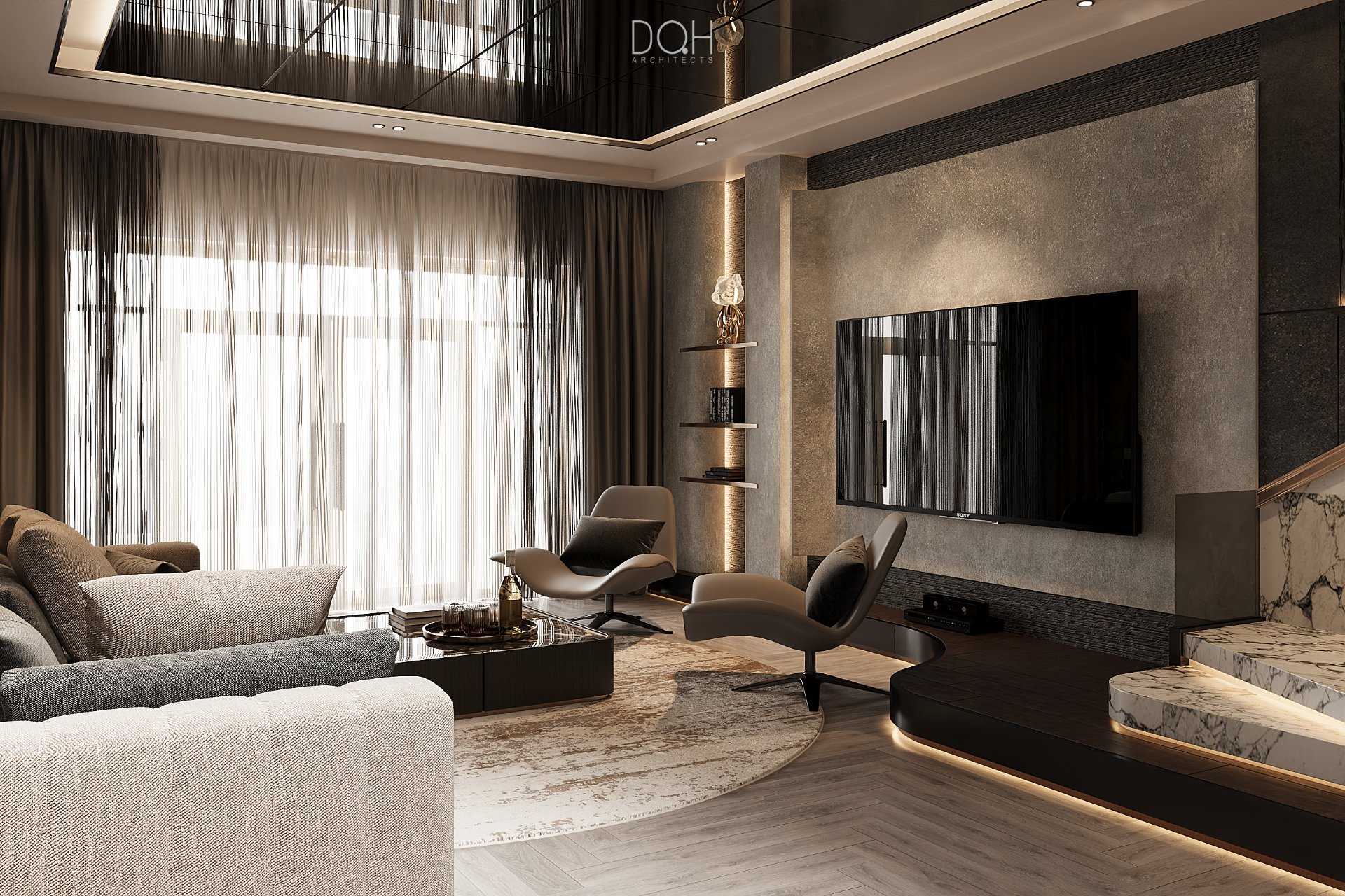thiết kế phòng khách – dự án Kim House (1)