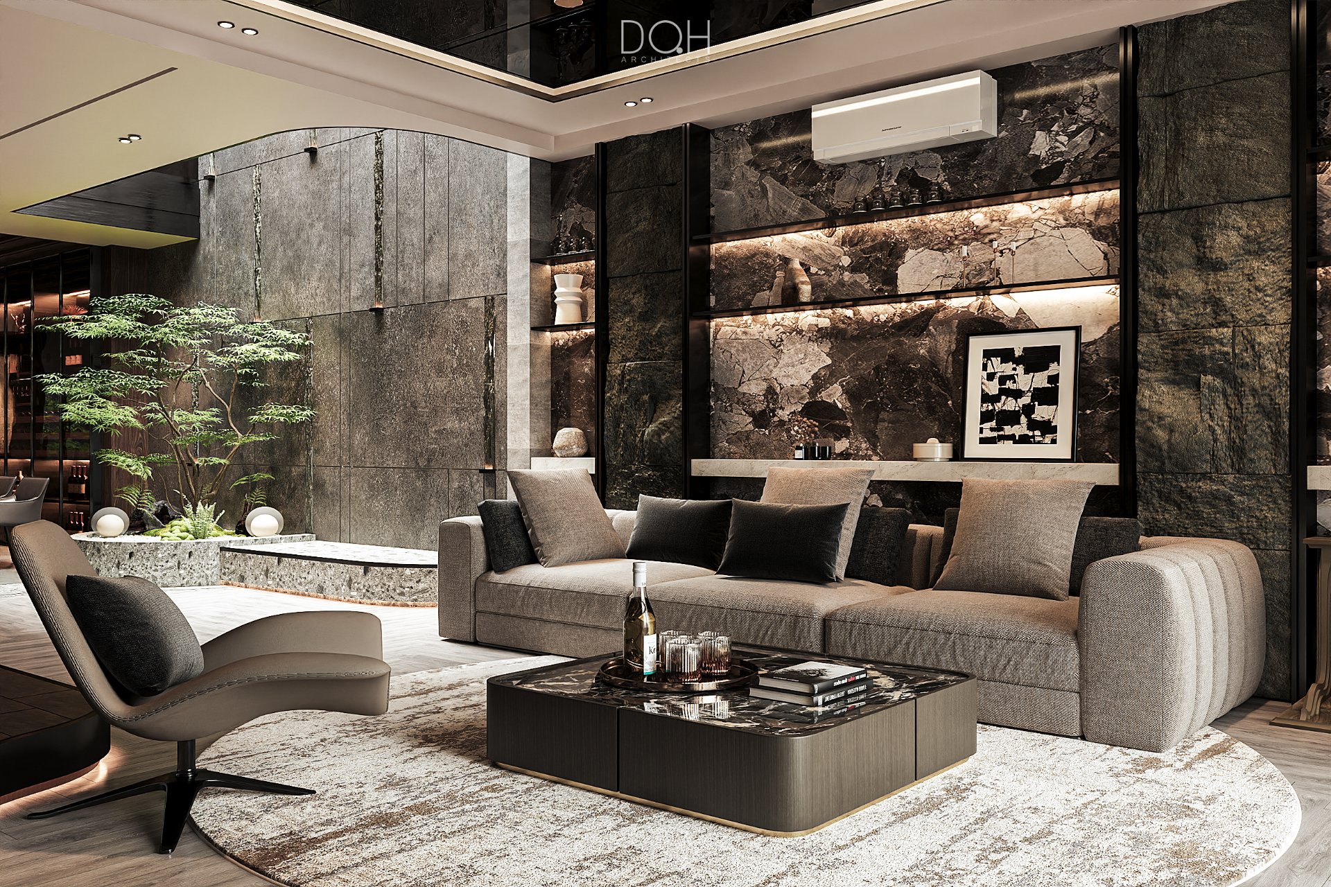 thiết kế phòng khách – dự án Kim House (2)
