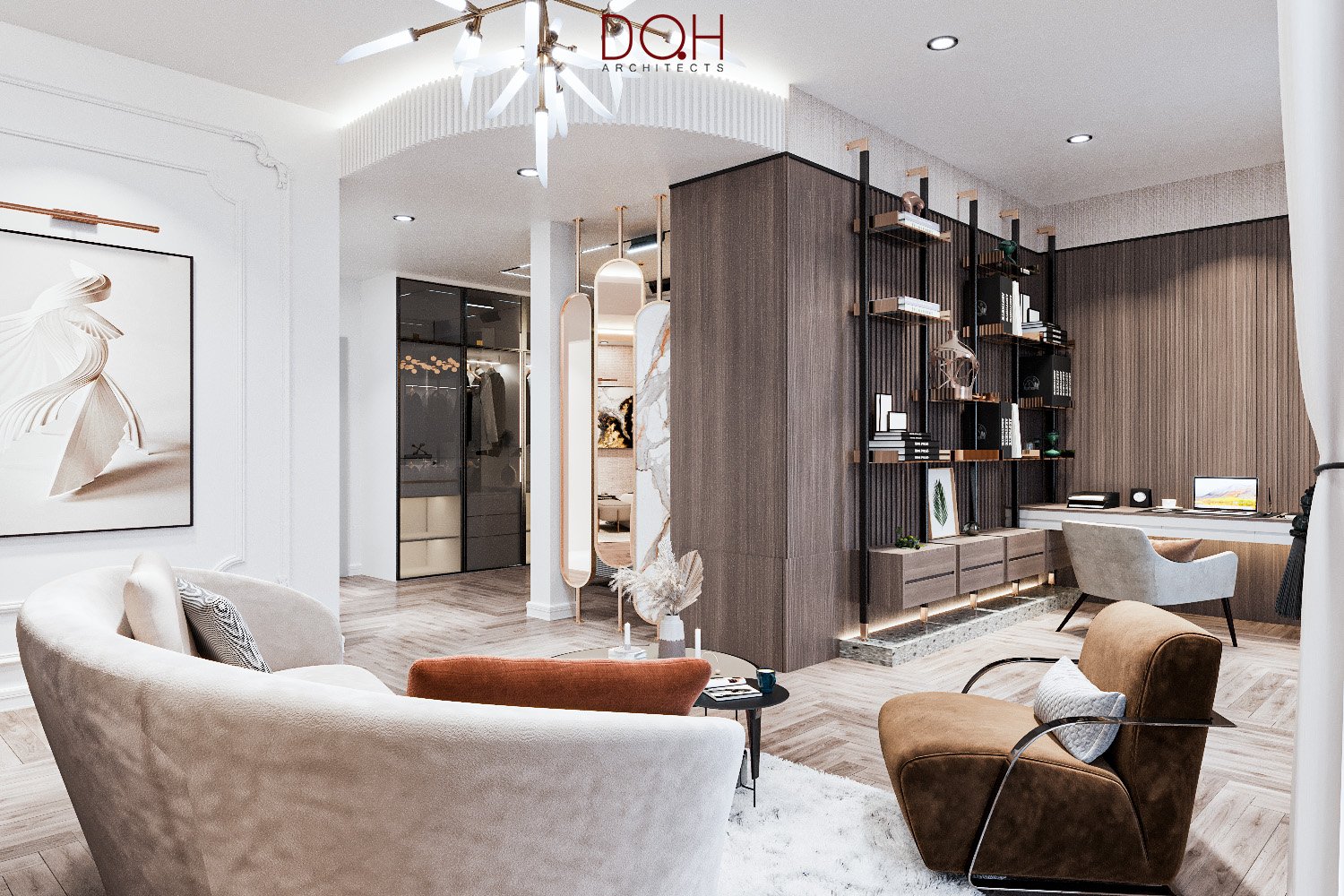 thiết kế phòng ngủ master – dự án Villa Luxury (1)