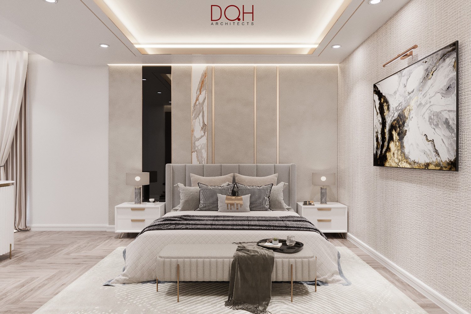 thiết kế phòng ngủ master – dự án Villa Luxury (3)