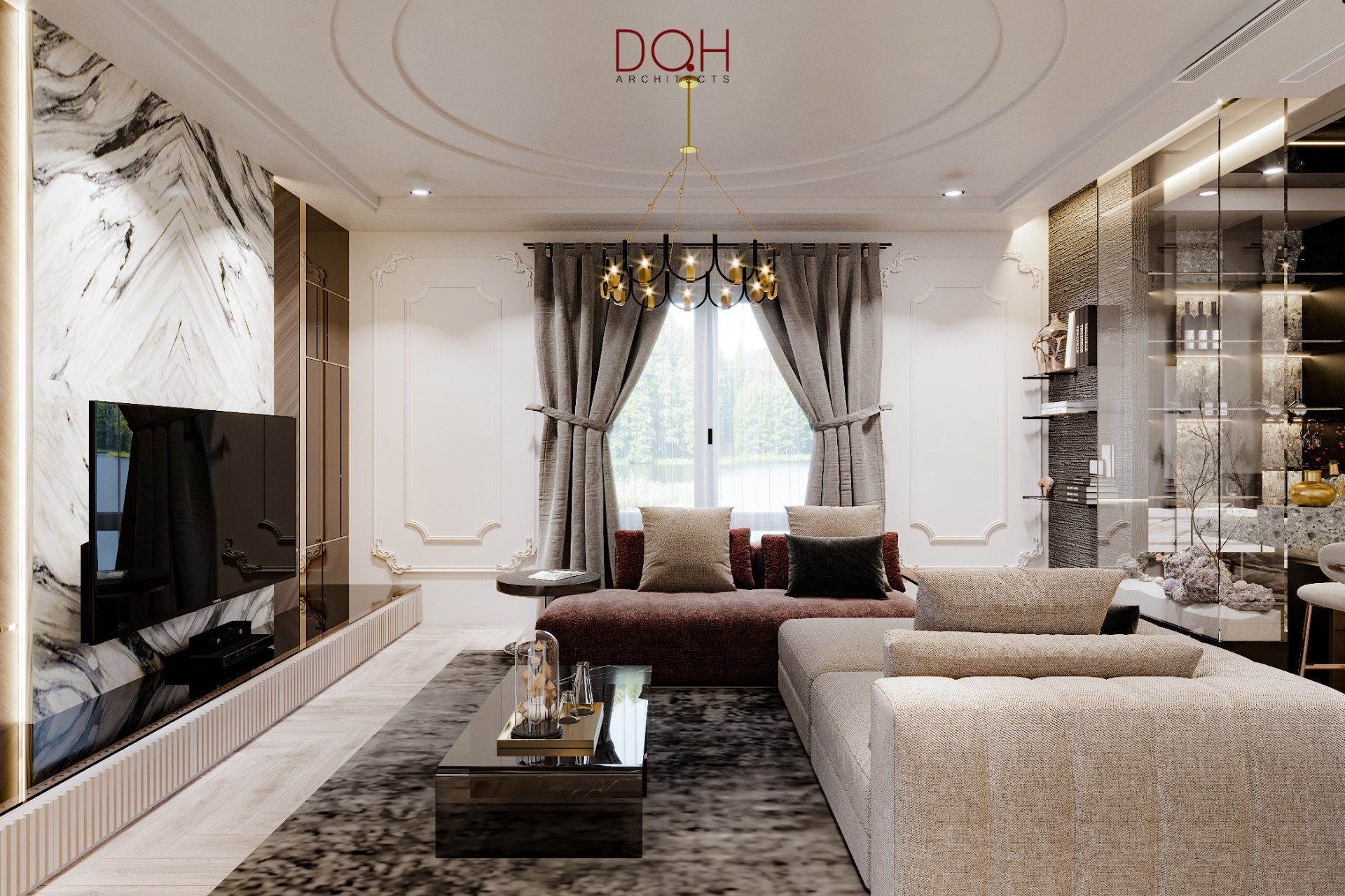 thiết kế phòng ngủ master – dự án Villa Luxury (6)