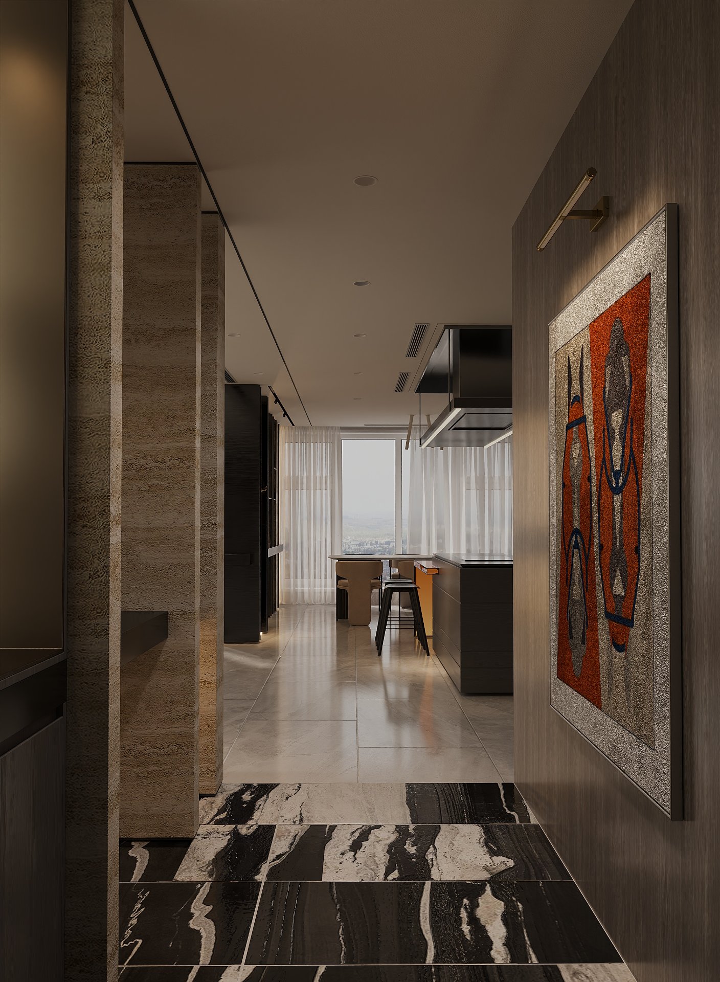 thiết kế sảnh vào căn hộ – dự án Opera Duplex (3)